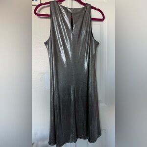 MSK Shimmering Silver Sleeveless Mini Dress